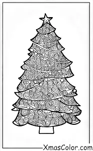 Navidad / Colores de Navidad: Un árbol de Navidad decorado en rojo y verde