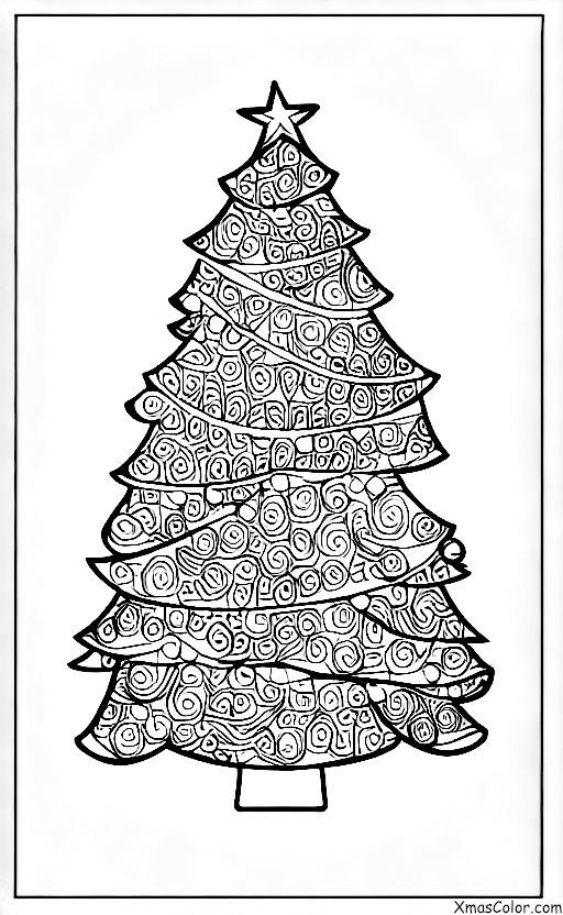 Navidad / Colores de Navidad: Un árbol de Navidad decorado en rojo y verde