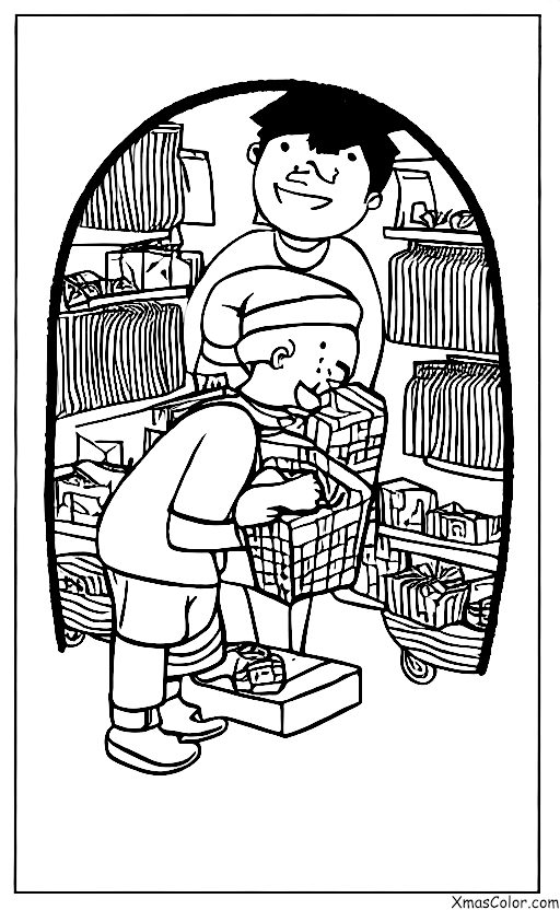 Navidad / Compras de Navidad: Un niño comprando para su mamá en una tienda de regalos