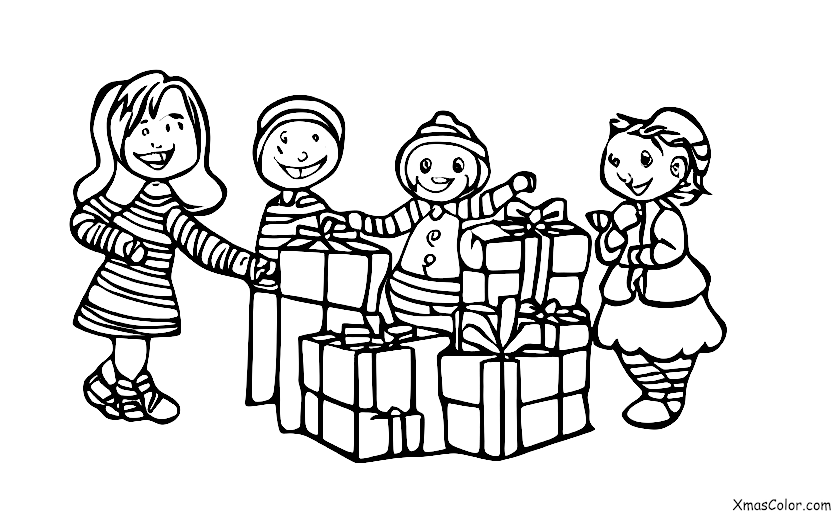 Navidad / Compras de Navidad: Un niño comprando regalos de Navidad