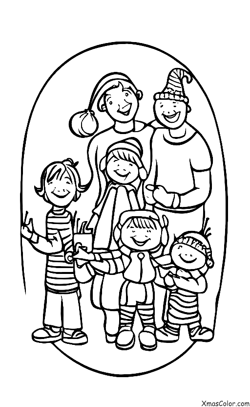Navidad / Compras de Navidad: Una familia comprando regalos de Navidad