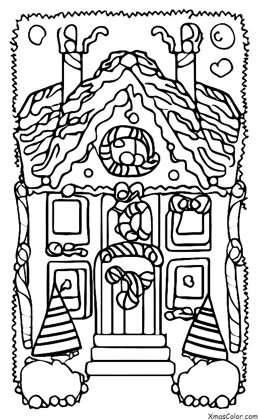 Navidad / Construcción de casas de pan de jengibre: Casita de pan de jengibre en llamas