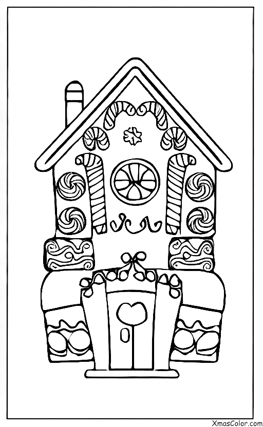 Navidad / Construcción de casas de pan de jengibre: Casitas de jengibre cubiertas de nieve