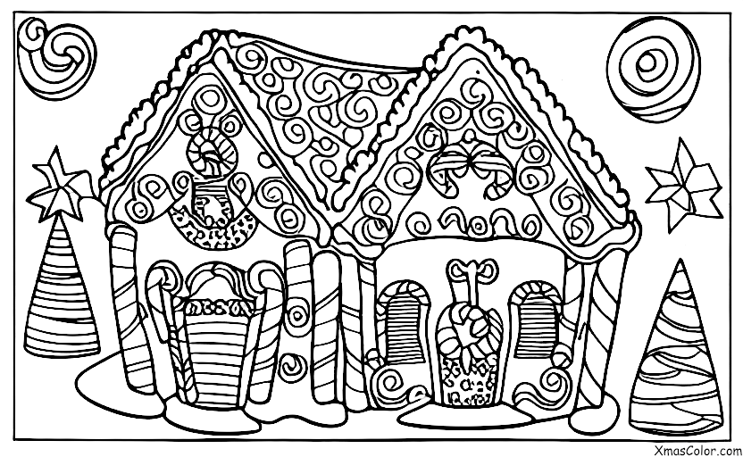 Navidad / Construcción de casas de pan de jengibre: Comiendo la casa de galletas