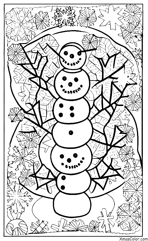 Navidad / Copos de nieve: Un grupo de copos de nieve formando un muñeco de nieve
