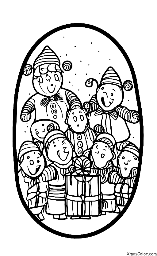 Navidad / Coristas de Navidad: Canto navideño en el árbol de Navidad