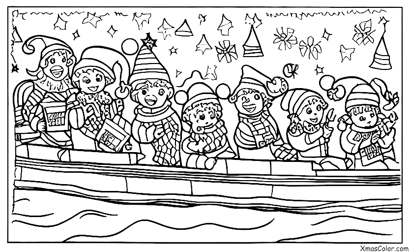Navidad / Coristas de Navidad: Canto navideño en un barco