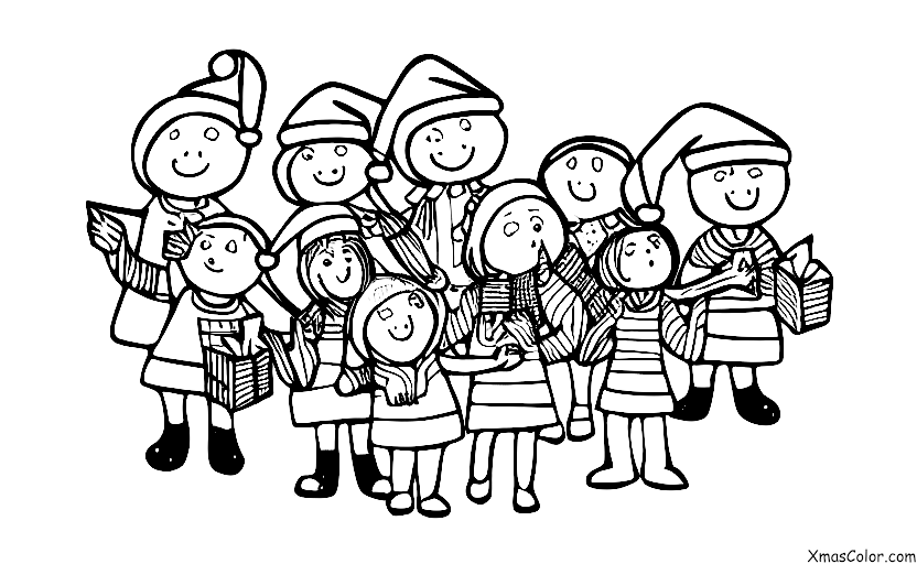 Navidad / Coro de Navidad: Un grupo de personas cantando villancicos en una iglesia
