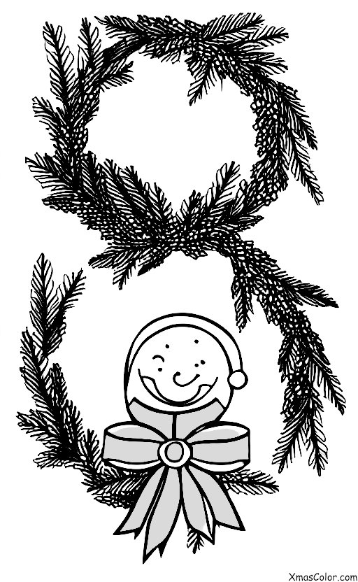 Navidad / Coronas de Navidad: Un simple ramo verde con un lazo rojo