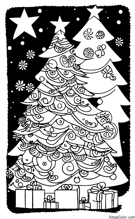 Navidad / Cuenta Regresiva de Navidad: Cuenta atrás de Navidad con un árbol de Navidad