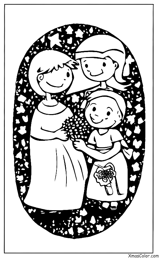 Navidad / Dar: Un niño que le da una flor a una niña