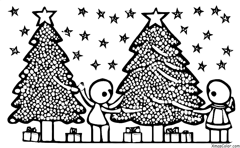 Navidad / Decoración de árboles de Navidad: Decorar el árbol con una estrella