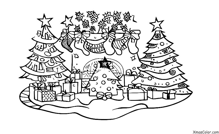 Navidad / Decoración de árboles de Navidad: El árbol de Navidad decorado y iluminado
