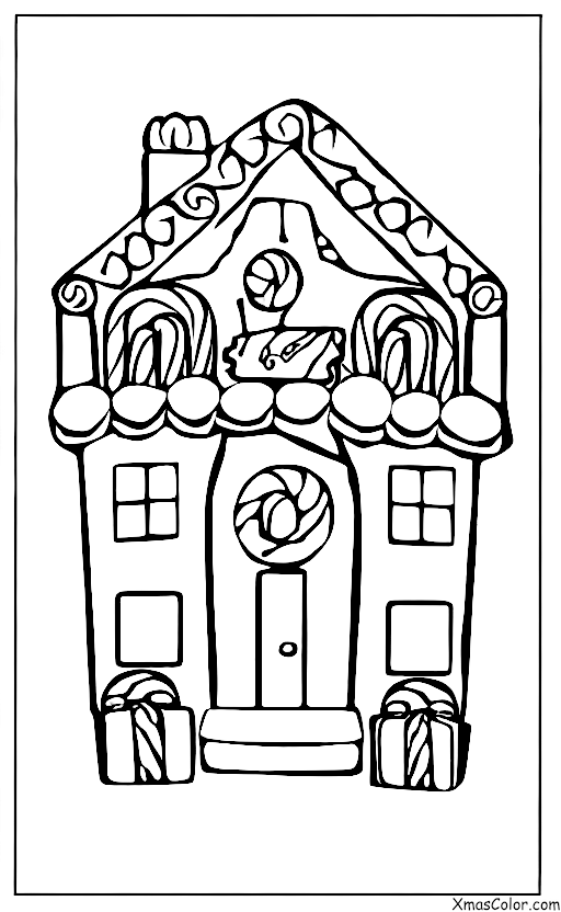 Navidad / Decorar casas de galleta: Decorar una casa de jengibre con glasa y dulces