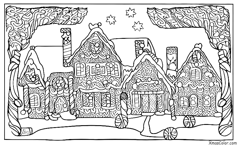 Navidad / Decorar casas de galleta: Víspera de Navidad