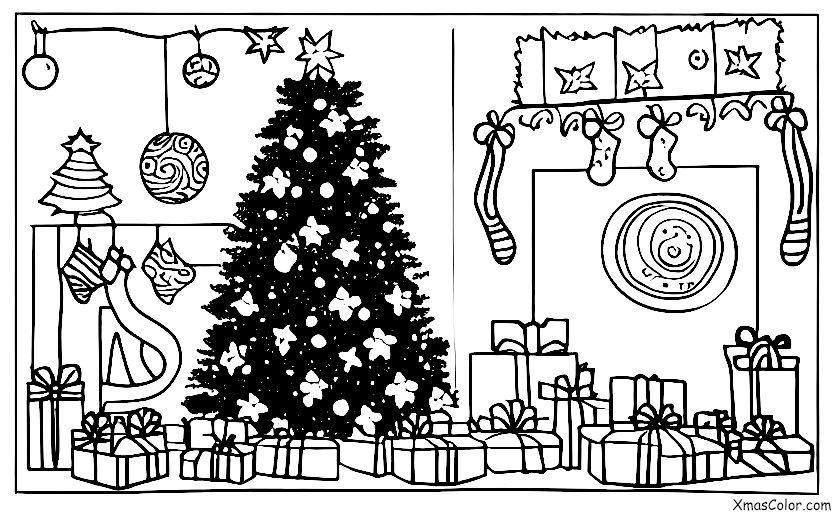 Navidad / Decorar galletas de Navidad: Un diseño más complejo de un árbol de Navidad