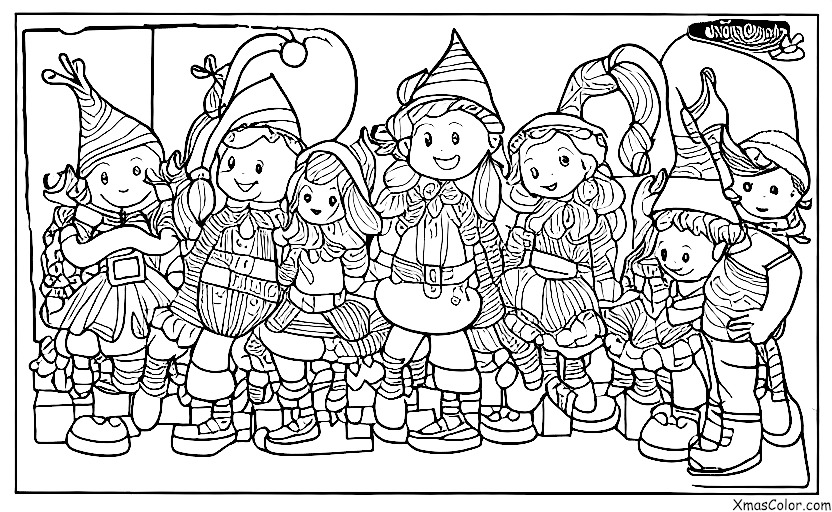 Navidad / Desfiles de Navidad: Un flotador con elfos