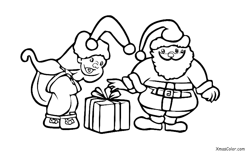 Navidad / Día de Navidad: Santa Claus entregando regalos