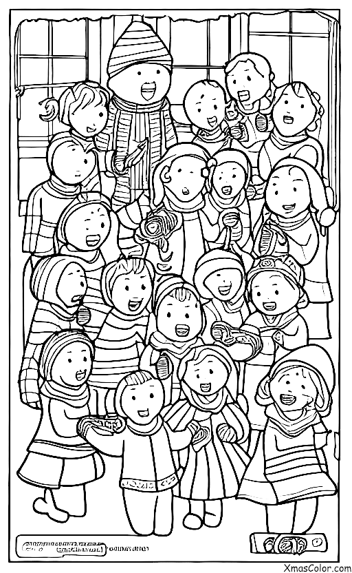 Navidad / Día de Navidad: Un grupo de coristas cantando