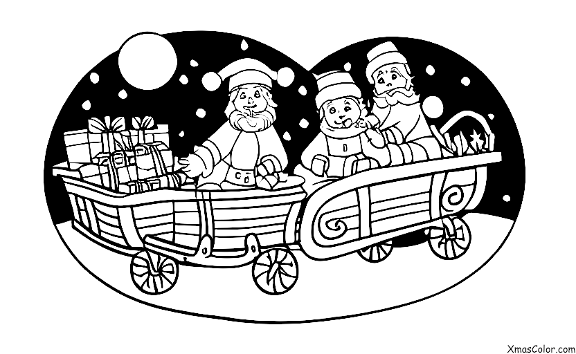 Navidad / Día de San Nicolás: Santo Niños en su trineo