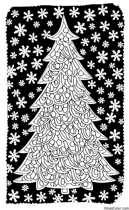 Navidad / Diferentes maneras de decorar un árbol de Navidad: Un árbol de Navidad de copos de nieve