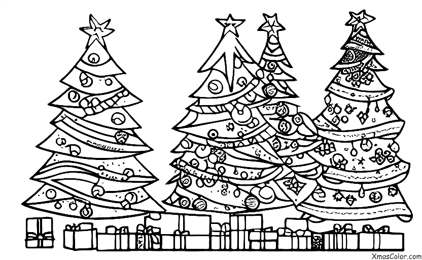 Navidad / Diferentes maneras de decorar un árbol de Navidad: Un árbol de Navidad decorado con adornos