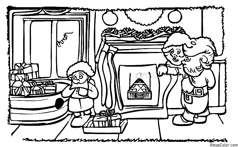 Navidad / EL BUEN VIEJO SAN NICOLÁS: San Nicolás viejo y alegre bajando por la chimenea