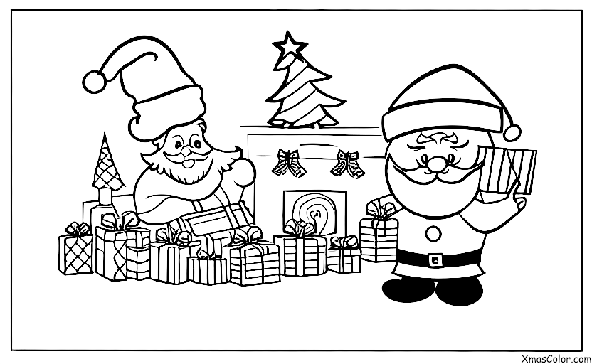 Navidad / El Polo Sur: Santa revisando su lista de niños buenos y malos