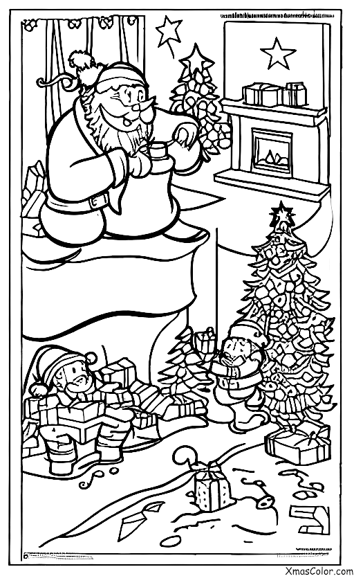 Navidad / El Polo Sur: Santa y sus renos tomando un descanso