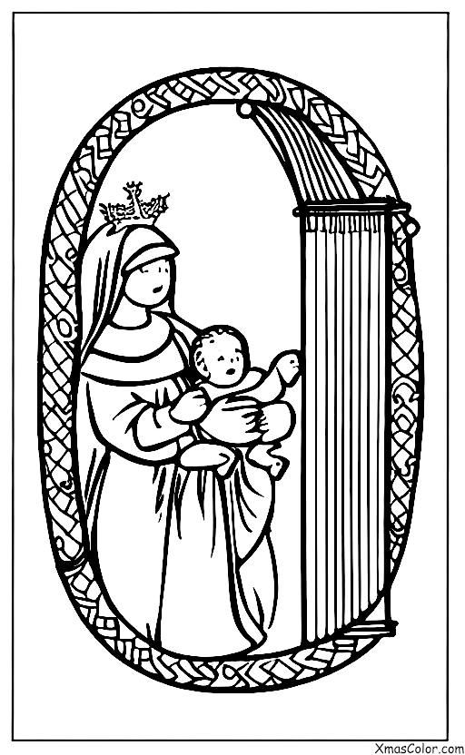 Navidad / El primer Noel: El primer nobel siendo interpretado en un arpa por un ángel