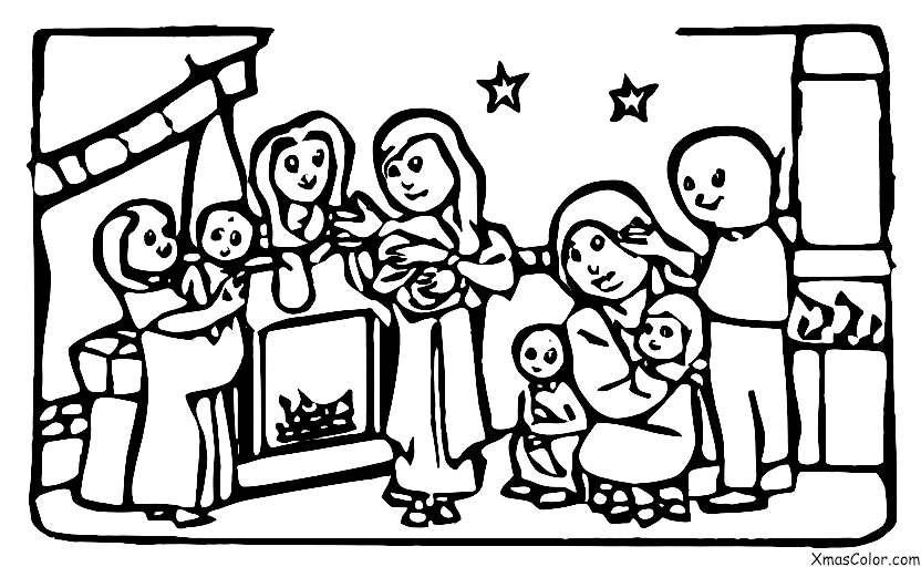 Navidad / El primer Noel: 'The First Noel' cantado por una familia reunida alrededor de la chimenea