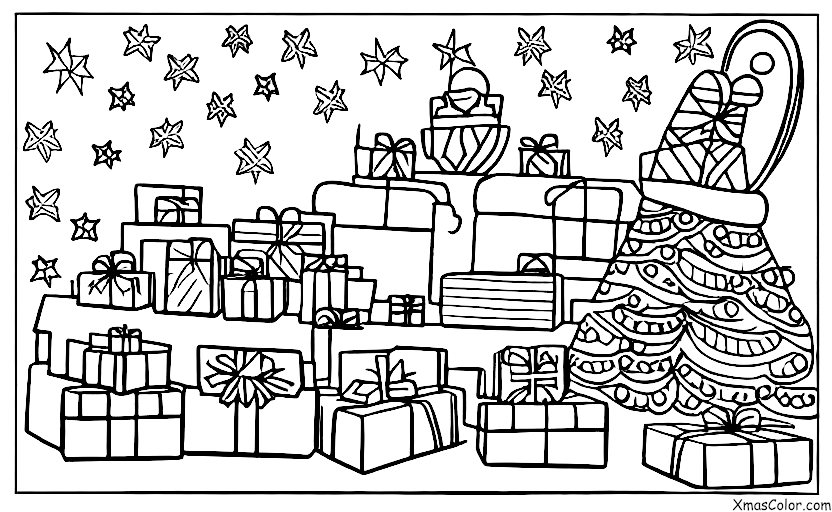 Navidad / El trineo de Santa: El trineo está lleno de regalos