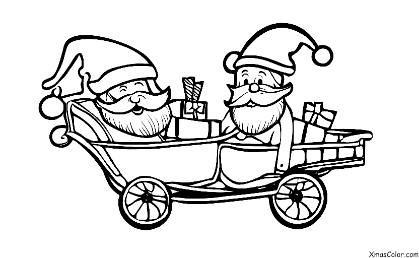 Navidad / El trineo de Santa: Santa conduciendo el trineo