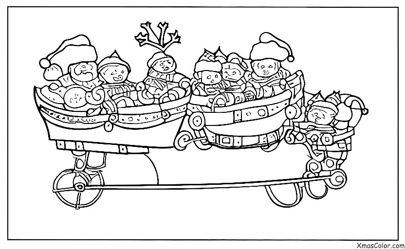 Navidad / El trineo de Santa: Santa y sus renos se preparan para volar