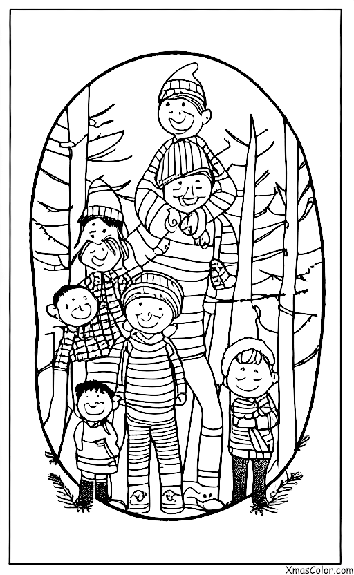 Navidad / Elegir y Cortar un Árbol de Navidad: Una familia pasea por un bosque en busca del árbol de Navidad perfecto