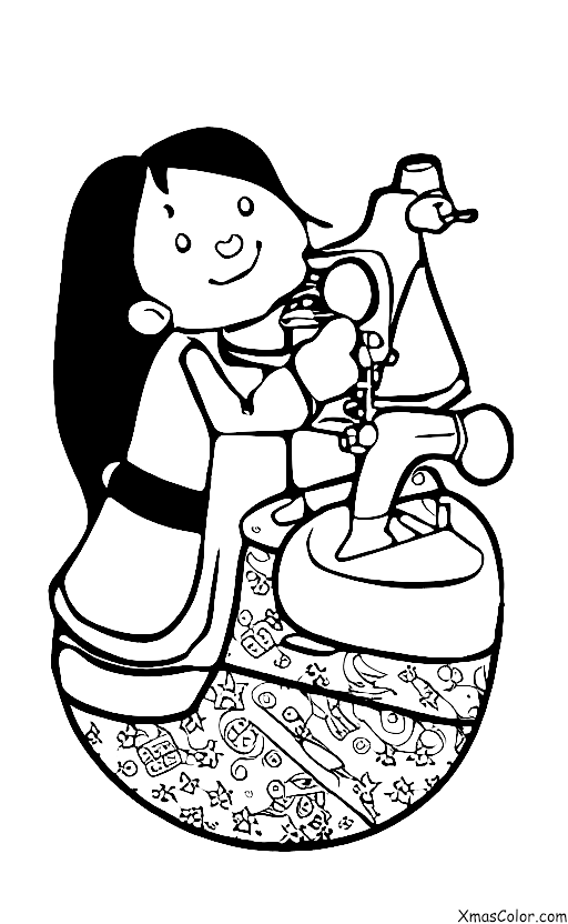 Navidad / Elfos: Un duende que cosía un juguete