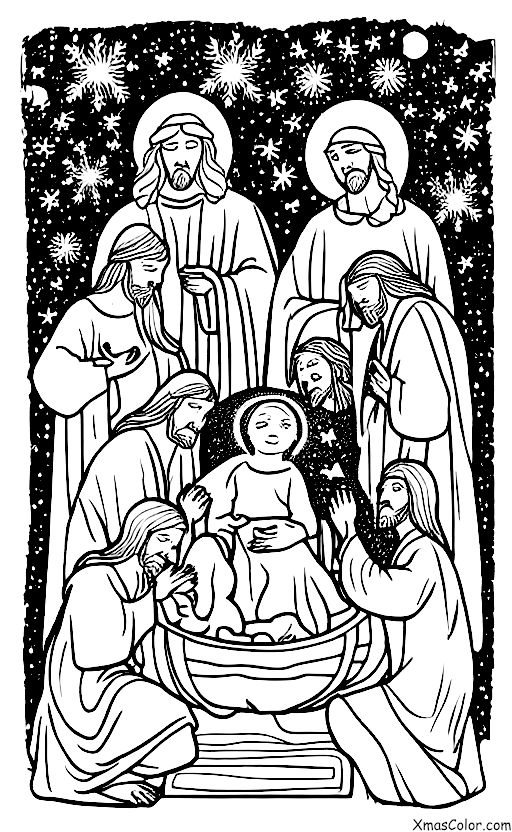 Navidad / Escena de Belén: Jesús en el pesebre