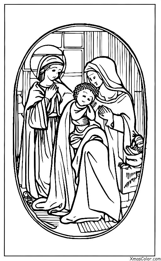 Navidad / Escena de Belén: La escena del nacimiento con María