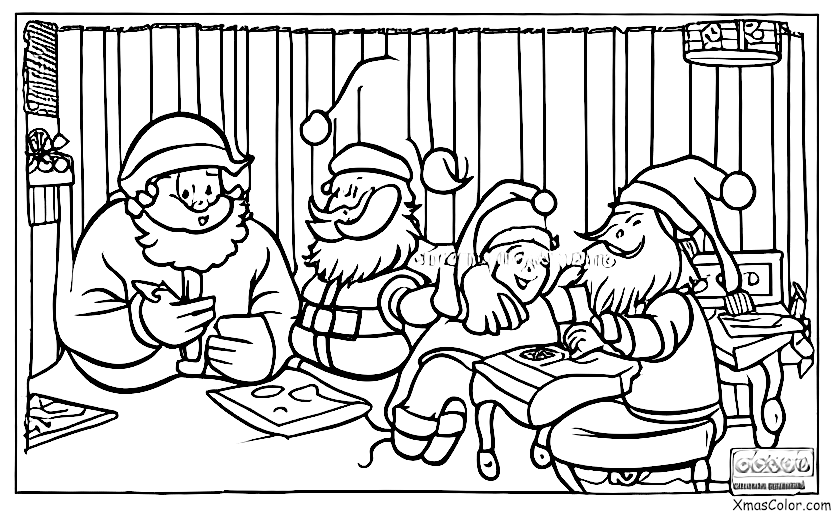 Navidad / Escribiendo cartas a Papá Noel: Santa está escribiendo una carta a un niño