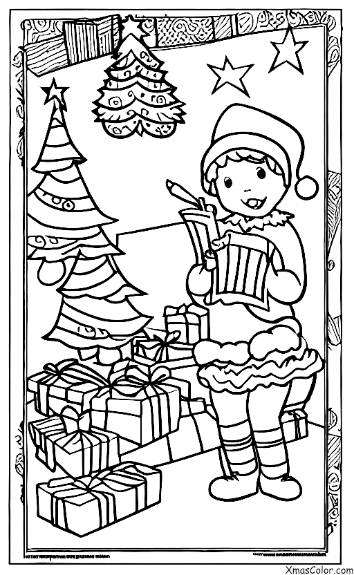 Navidad / Escribiendo cartas a Papá Noel: Un niño está escribiendo una carta a Papá Noel