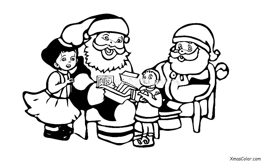 Navidad / Escribiendo cartas a Papá Noel: Un niño está recibiendo una carta de Santa