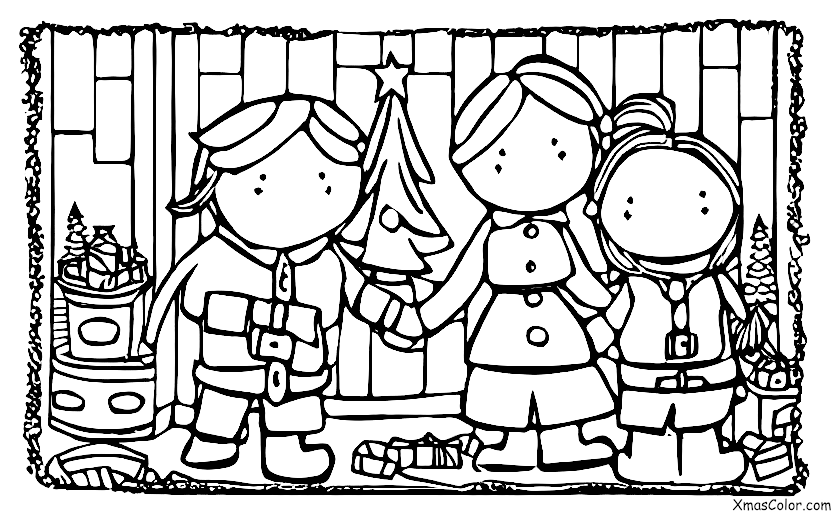 Navidad / Esperanza: Un par que observa la nevada
