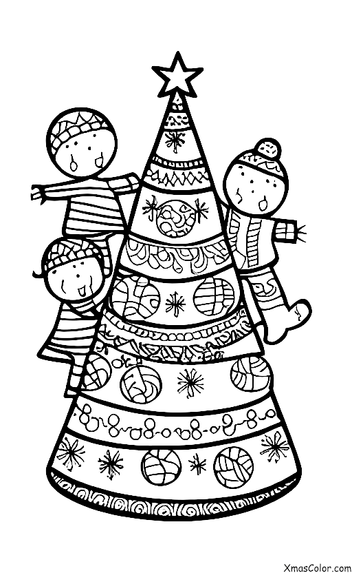 Navidad / Esperanza: Una familia reunida alrededor del árbol de Navidad