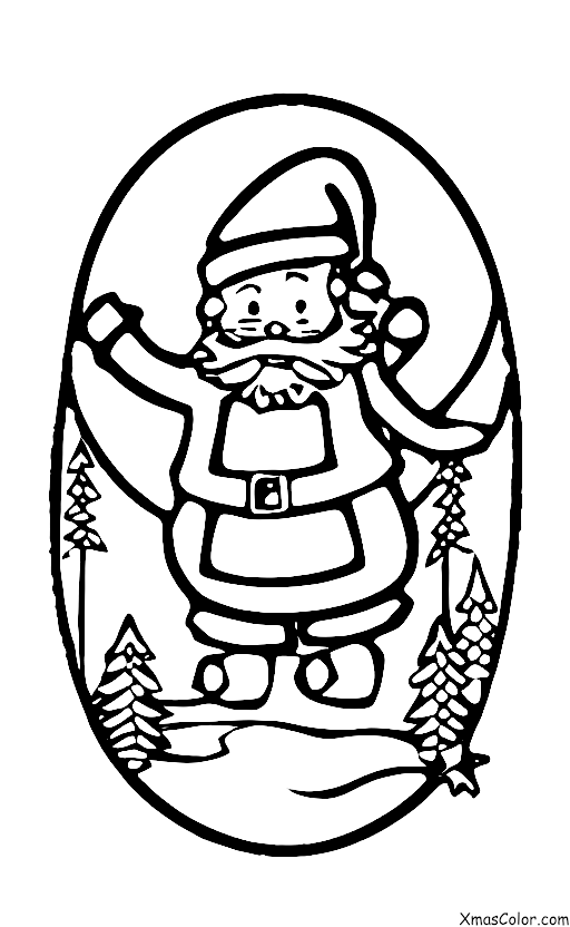 Navidad / Esquiar: Santa esquiando