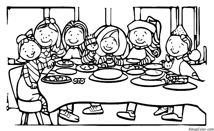Navidad / Familia: La familia enteraaa y disfruta de un gran almuerzo de Navidad juntos