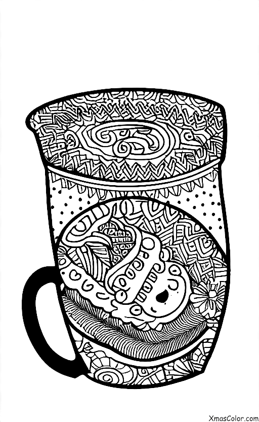 Navidad / Feliz Navidad: Un mug de chocolate caliente con la frase "Feliz Navidad"