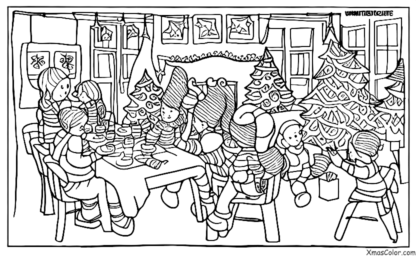 Navidad / Fiestas de fin de año: Fiesta de vacaciones en un restaurante