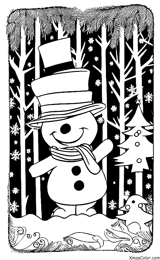 Navidad / Frosty el hombre de nieve: Frosty el hombre de nieve caminando en el bosque