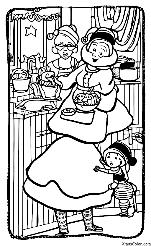 Navidad / Galletas de Navidad: La señora Claus horneando galletas