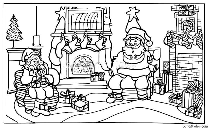 Navidad / Galletas de Navidad: Papá Noel comiendo una galleta de Navidad